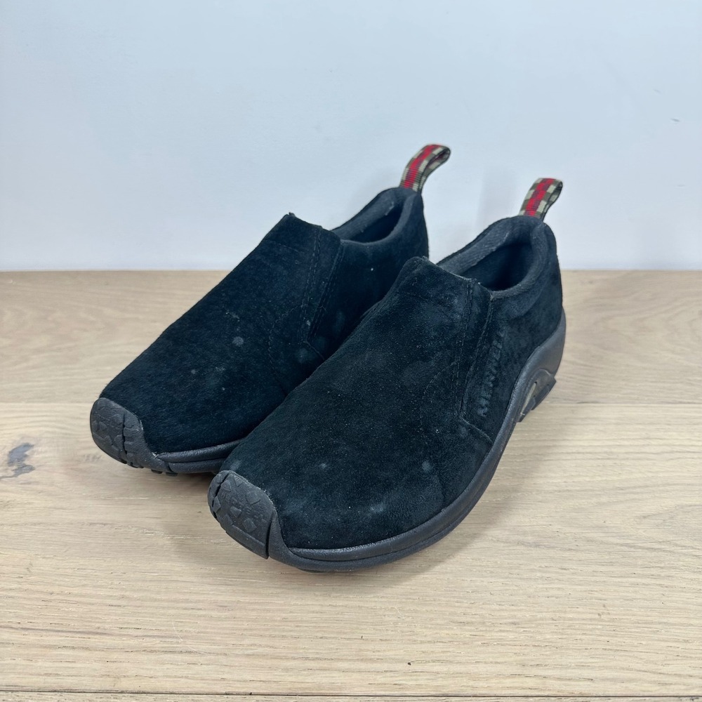 Merrell Jungle Moc Women 8 Black Suede Slip On Comfort Walking Outdoor